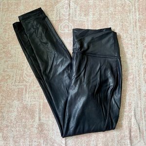 Black metallic leggings